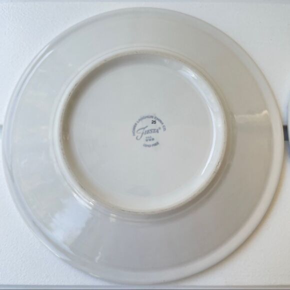 Fiesta Lot of 2 RARE Cinnabar Carson’s Valentine Heart Border 9” Luncheon Plates - Picture 7 of 8